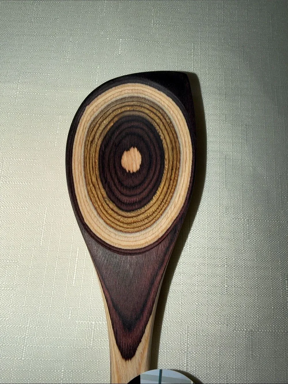 Island Bamboo 12” Natural Brown Ivory Pakka Wood Spoon for All Cookware